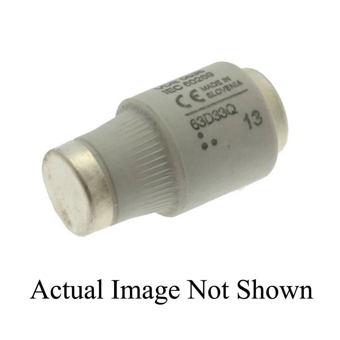 Edison 63D33Q Class gG/gL Fast Acting Low Voltage Non-Indicating Diazed Fuse Link, 500 VAC, 63 A, For Use With E33/DIII Size Screw Cap/Fuse, Ceramic