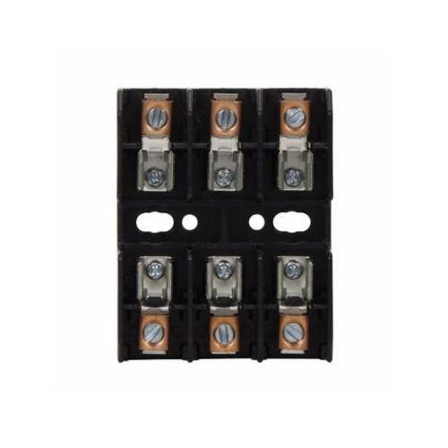 Edison BG3013B Open Style Fuse Block, 600 VAC/VDC, 1 to 15 A, Class: G, 14 to 6 AWG Wire, 3 Poles