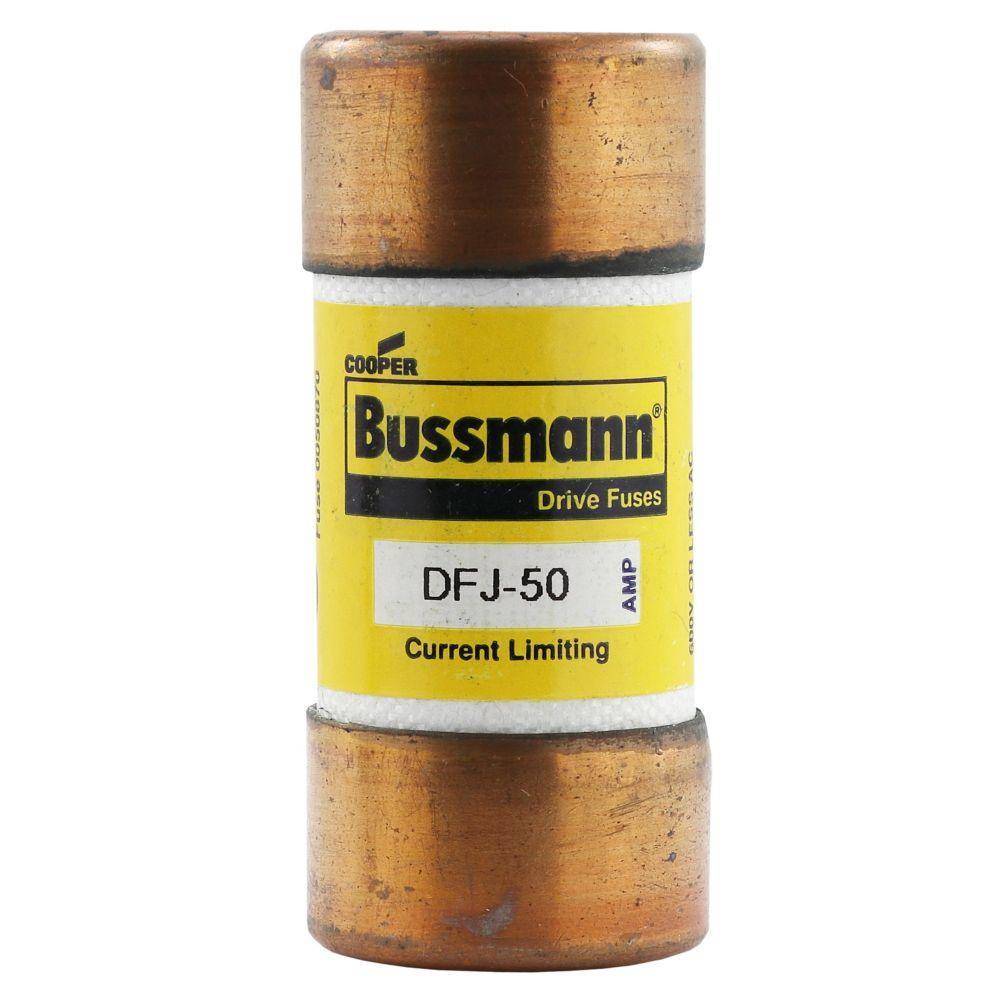Bussmann DFJ-50 Current Limiting High Speed Drive Fuse, 50 A, 600 VAC/450 VDC, 200/100 kAIC Interrupt, J Class, Cylindrical Body