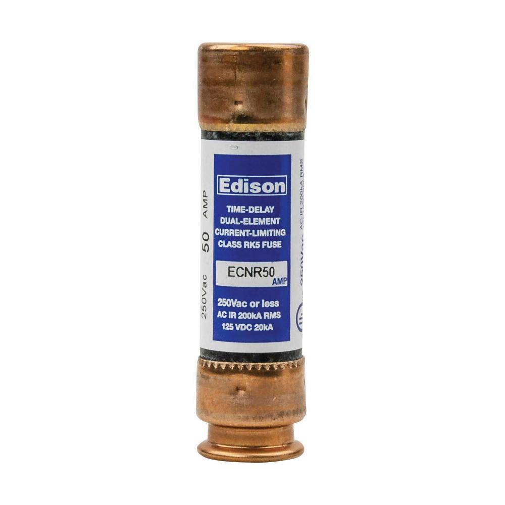 Bussmann ECNR50 Current Limiting Time Delay Fuse, 50 A, 250 VAC/125 VDC, 200 kA Interrupt, RK5 Class, Cartridge Body
