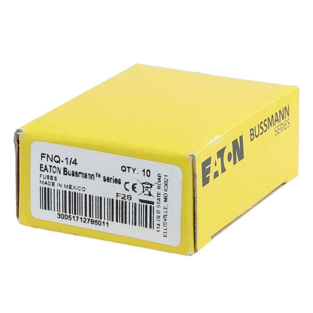 Bussmann Tron® FNQ-1/4 Low Voltage Supplemental Time Delay Midget Fuse, 1/4 A, 500 VAC, 10000 A Interrupt, Class: Supplemental, Cartridge Body