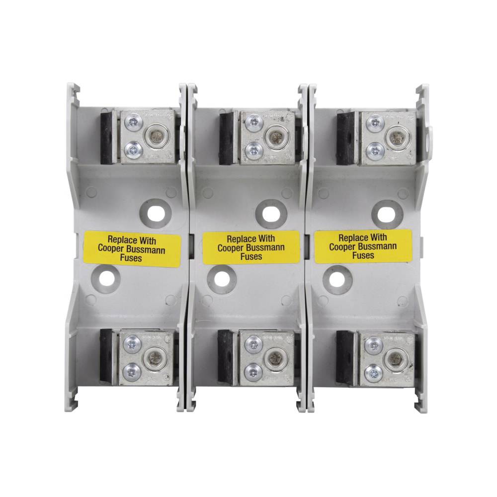 Edison JM60100-3CR JM600 Fuse Block, 600 VAC, 70 to 100 A, J Class, 14 to 1/0 AWG Wire, 3 Poles