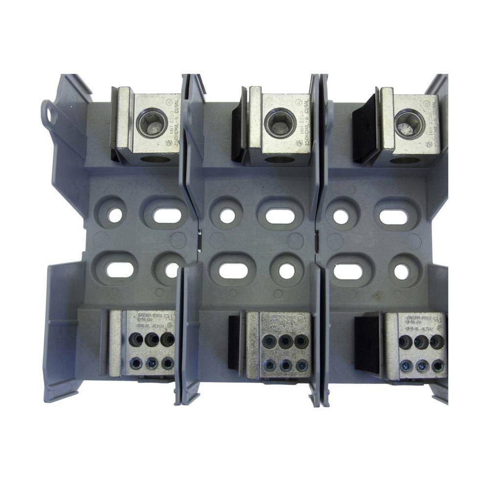 Edison JM60200-3MW16 JM600 Fuse Block, 600 VAC, 110 to 200 A, J Class, 6 AWG to 250 kcmil Wire, 3 Poles
