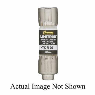 Bussmann Limitron™ KTK-R-1/10 Current Limiting Fast Acting Low Voltage Fuse, 0.1 A, 600 VAC, 200 kAIC Interrupt, cc Class, Cartridge Body