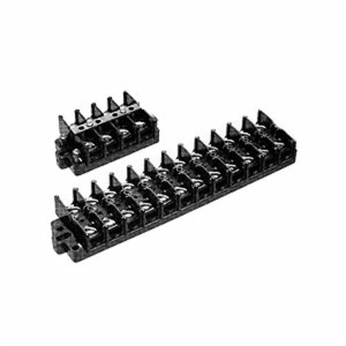 Bussmann KU10-BPWCMT Double Row Standard Barrier Block With Top Covers and (2) End Plate, 600 V, 60 A, 22 to 6 AWG Wire, Black