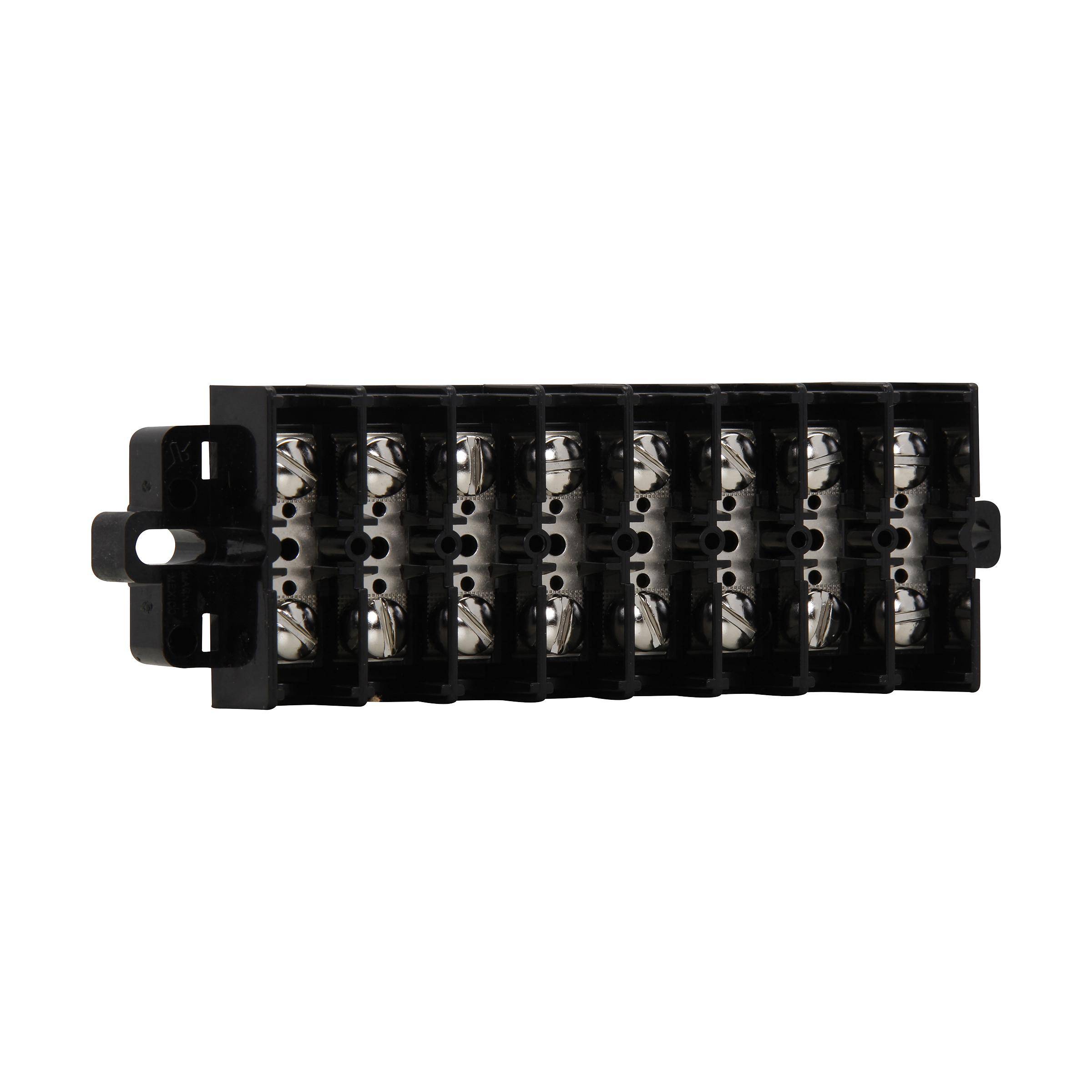 Bussmann KU12-WMT Double Row Terminal Block Strips and Barrier Block, 600 V, 60 A, Black