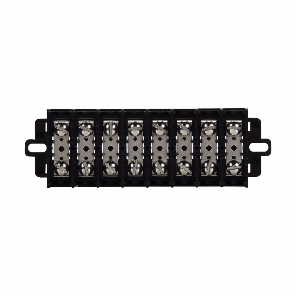 Edison KU6 6-Pole Terminal Block, 600 V, 60 A, Black