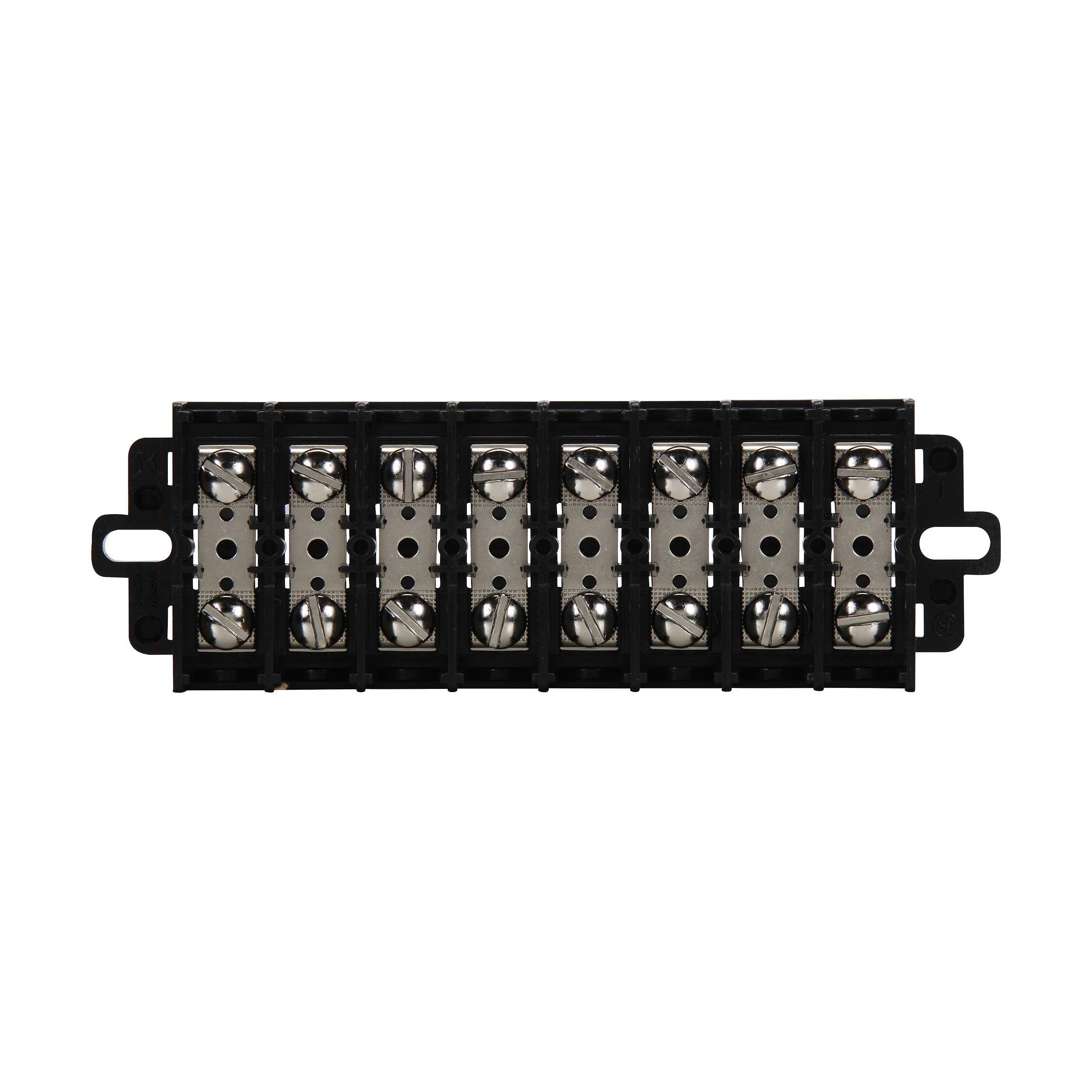 Edison KU6 6-Pole Terminal Block, 600 V, 60 A, Black