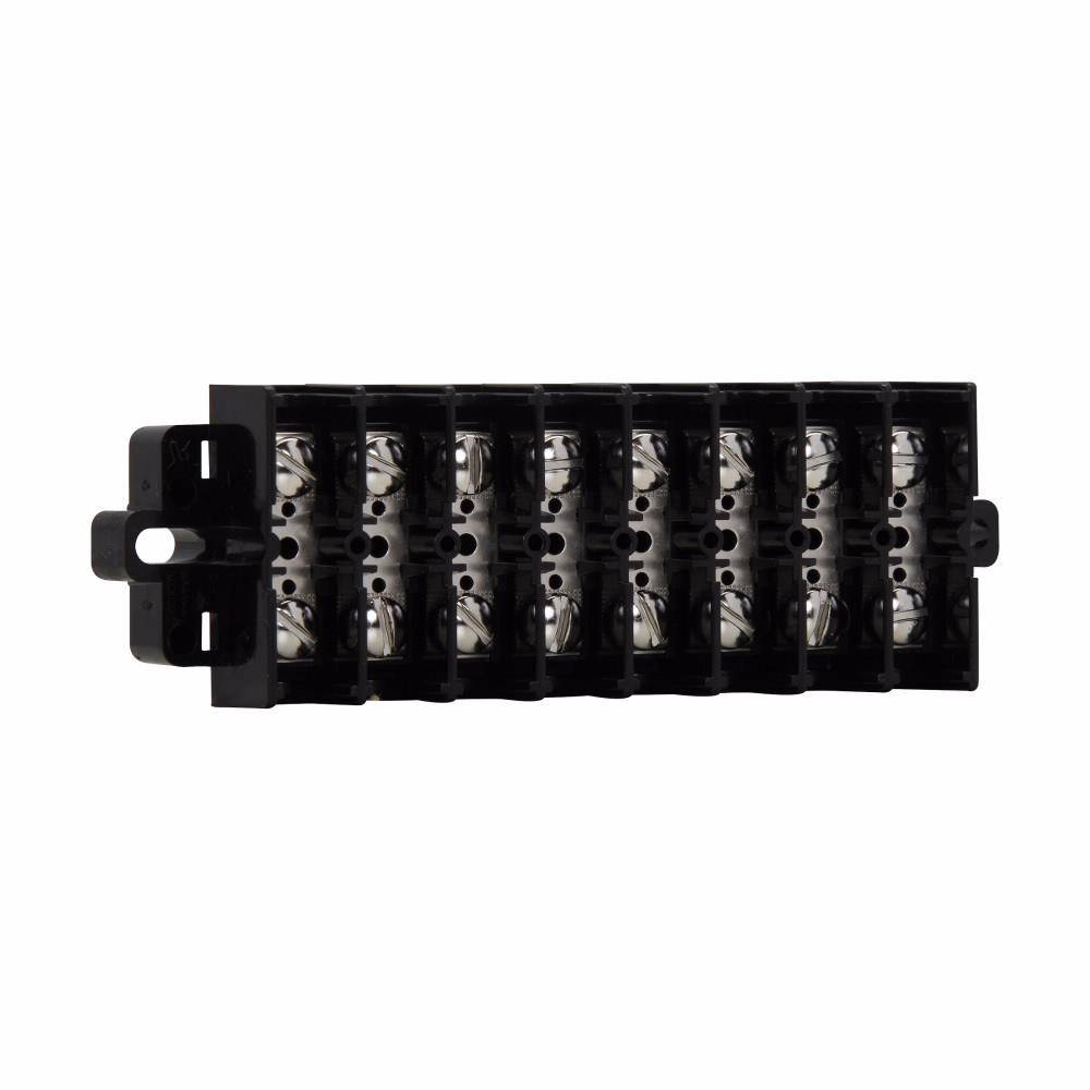 Edison KU6 6-Pole Terminal Block, 600 V, 60 A, Black