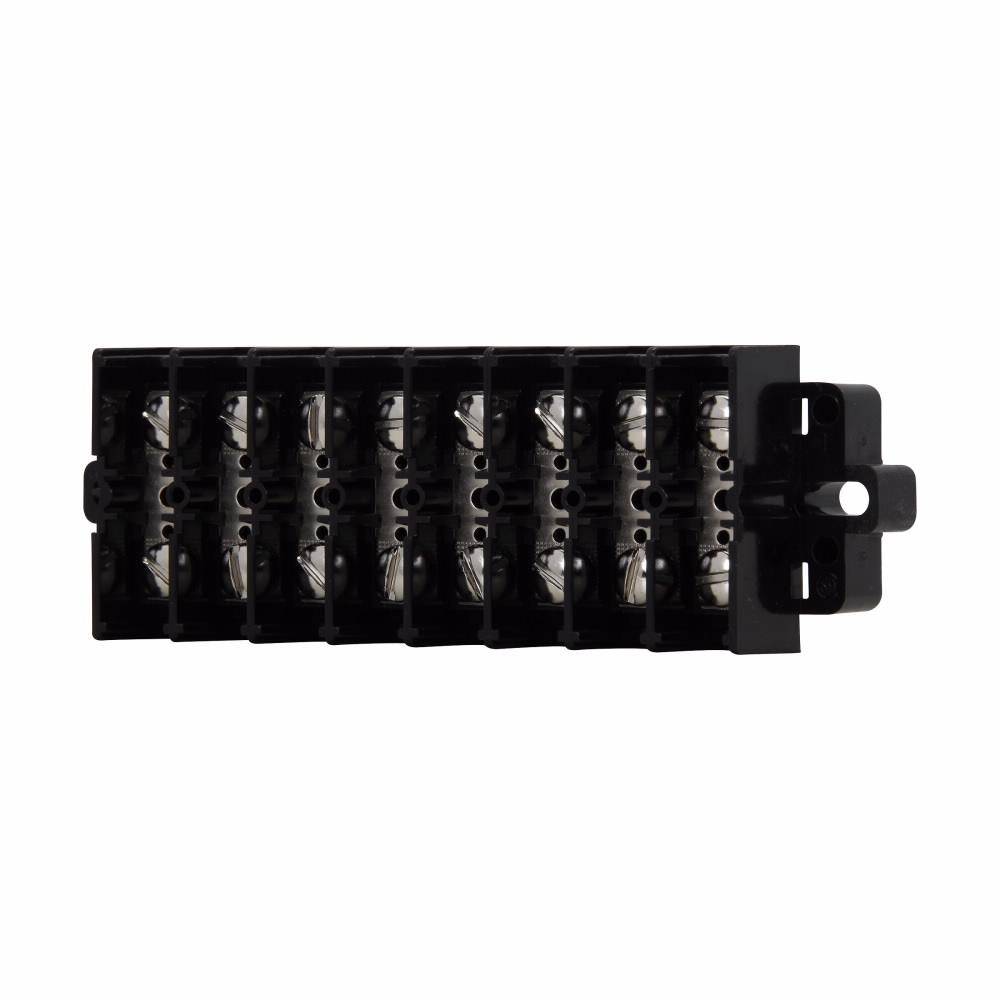 Edison KU6 6-Pole Terminal Block, 600 V, 60 A, Black