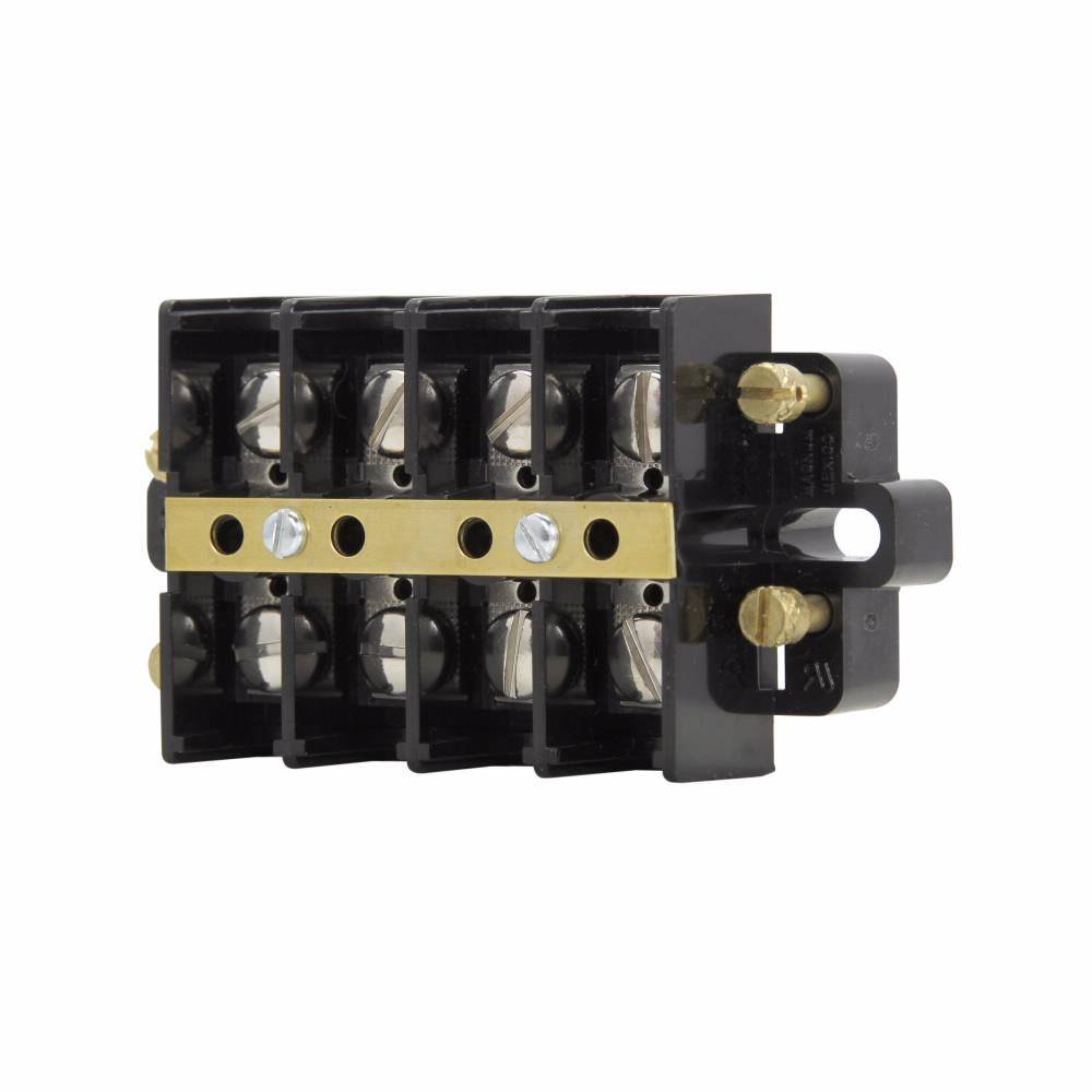 Bussmann KUSC2-WC Double Row Terminal Block Strips and Barrier Block, 600 V, 60 A, Black