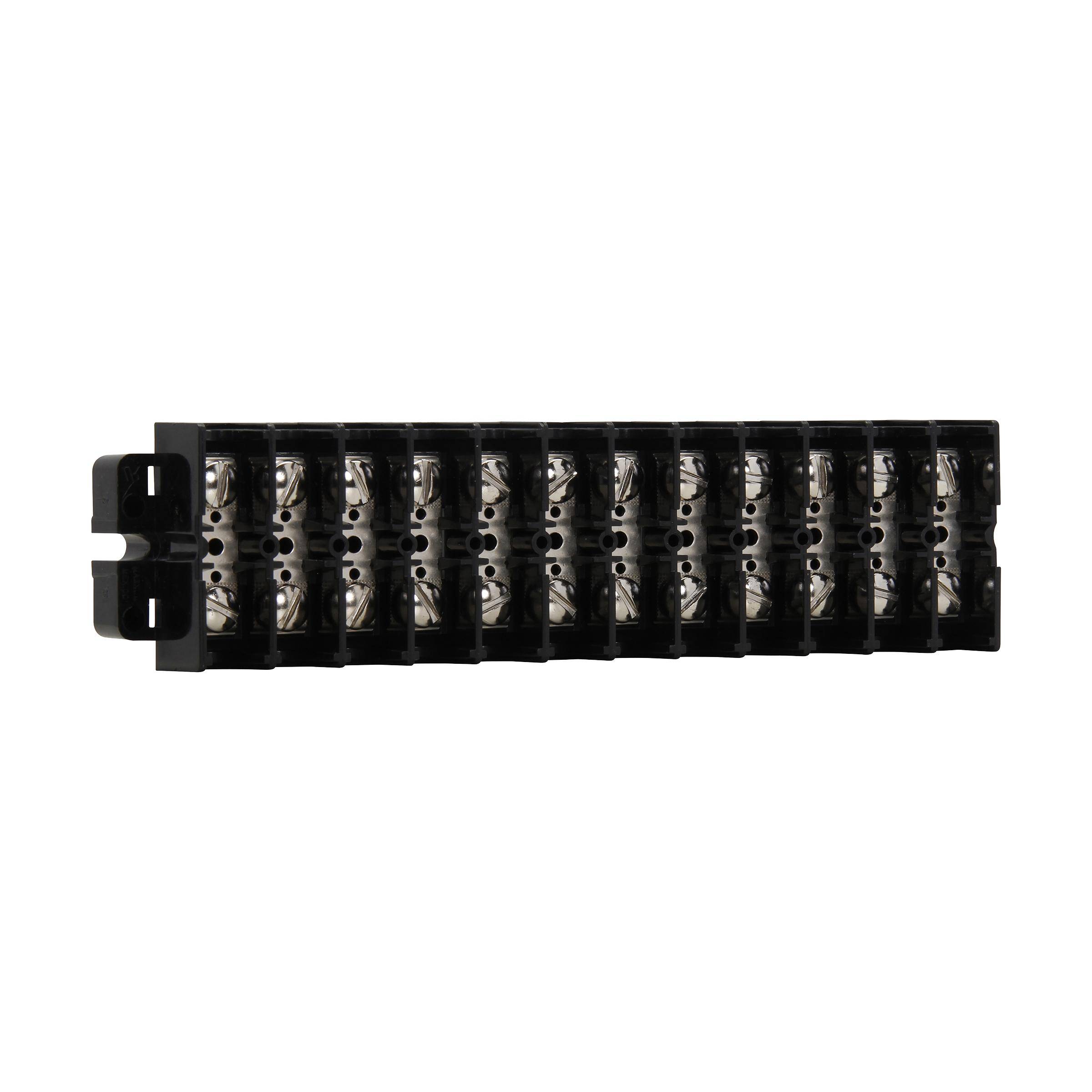 Bussmann KUX12 Double Row Terminal Block Strips and Barrier Block, 600 V, 60 A, Black