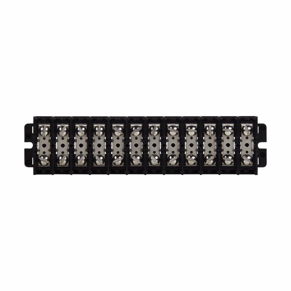 Bussmann KUX12 Double Row Terminal Block Strips and Barrier Block, 600 V, 60 A, Black
