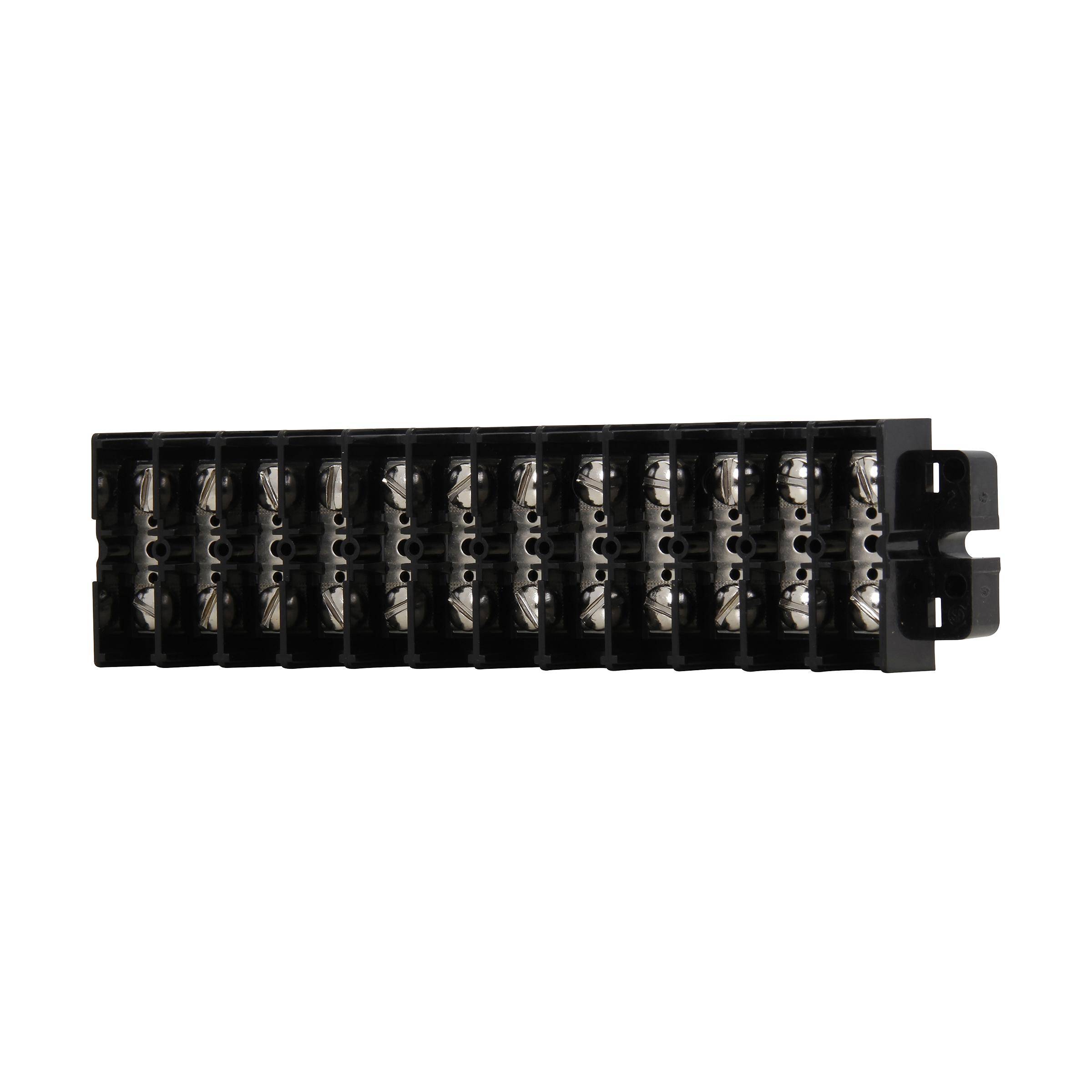 Bussmann KUX8 Double Row Terminal Block Strips and Barrier Block, 600 V, 60 A, Black