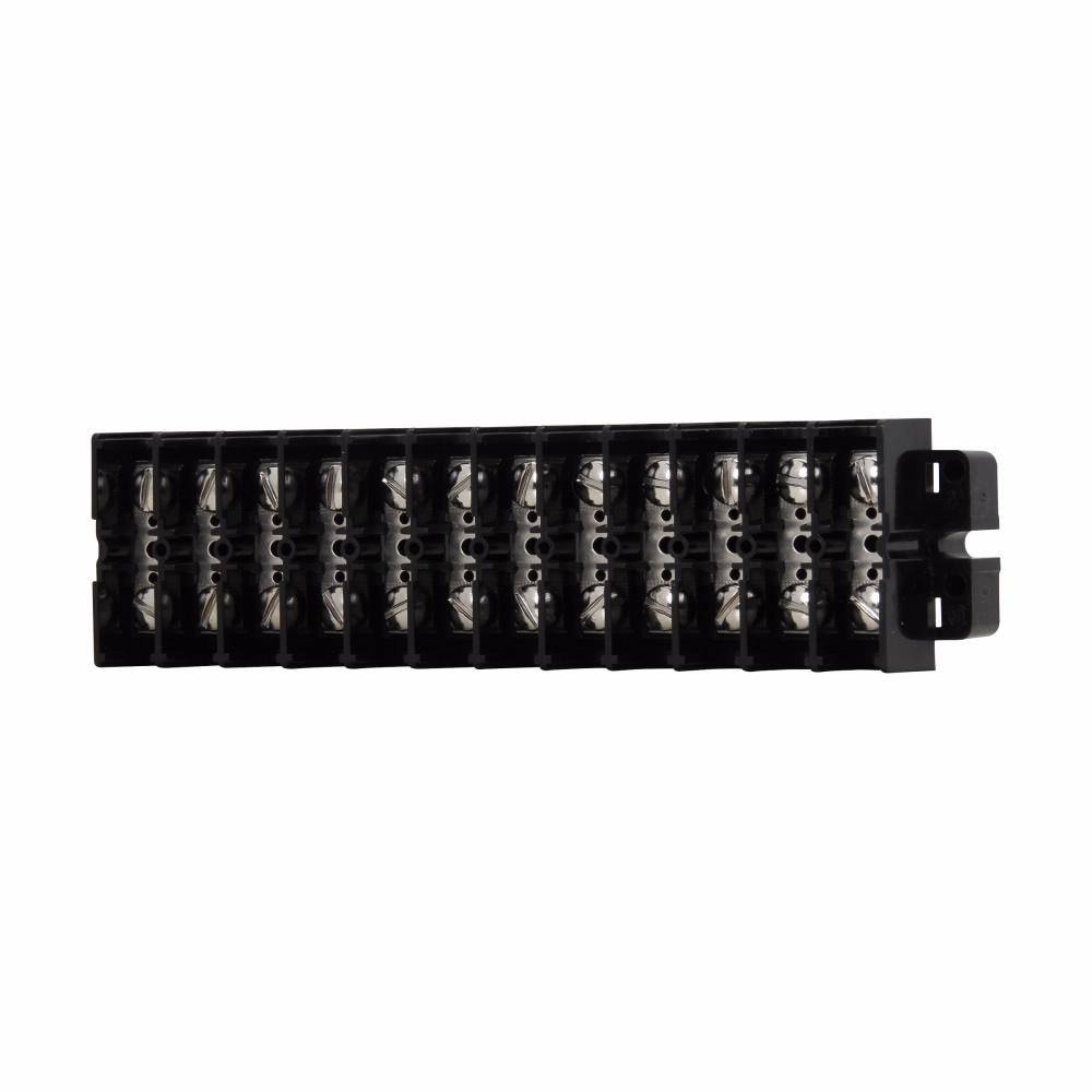 Bussmann KUX12 Double Row Terminal Block Strips and Barrier Block, 600 V, 60 A, Black