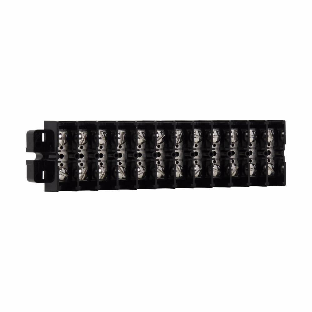 Bussmann KUX12 Double Row Terminal Block Strips and Barrier Block, 600 V, 60 A, Black