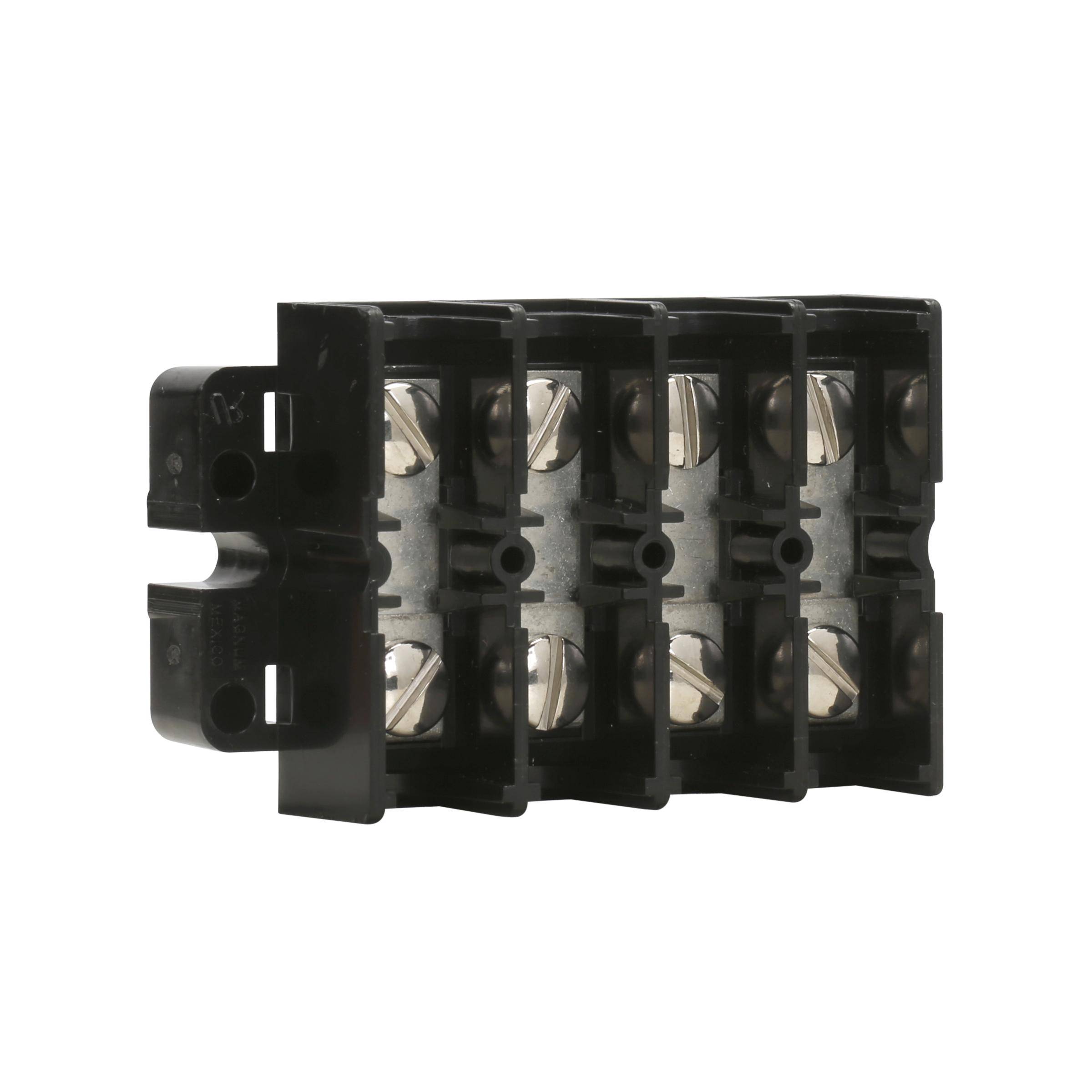 Bussmann KUXRL12-BP Short Block Terminal Block Strips and Barrier Block, 600 V, 60 A, Black