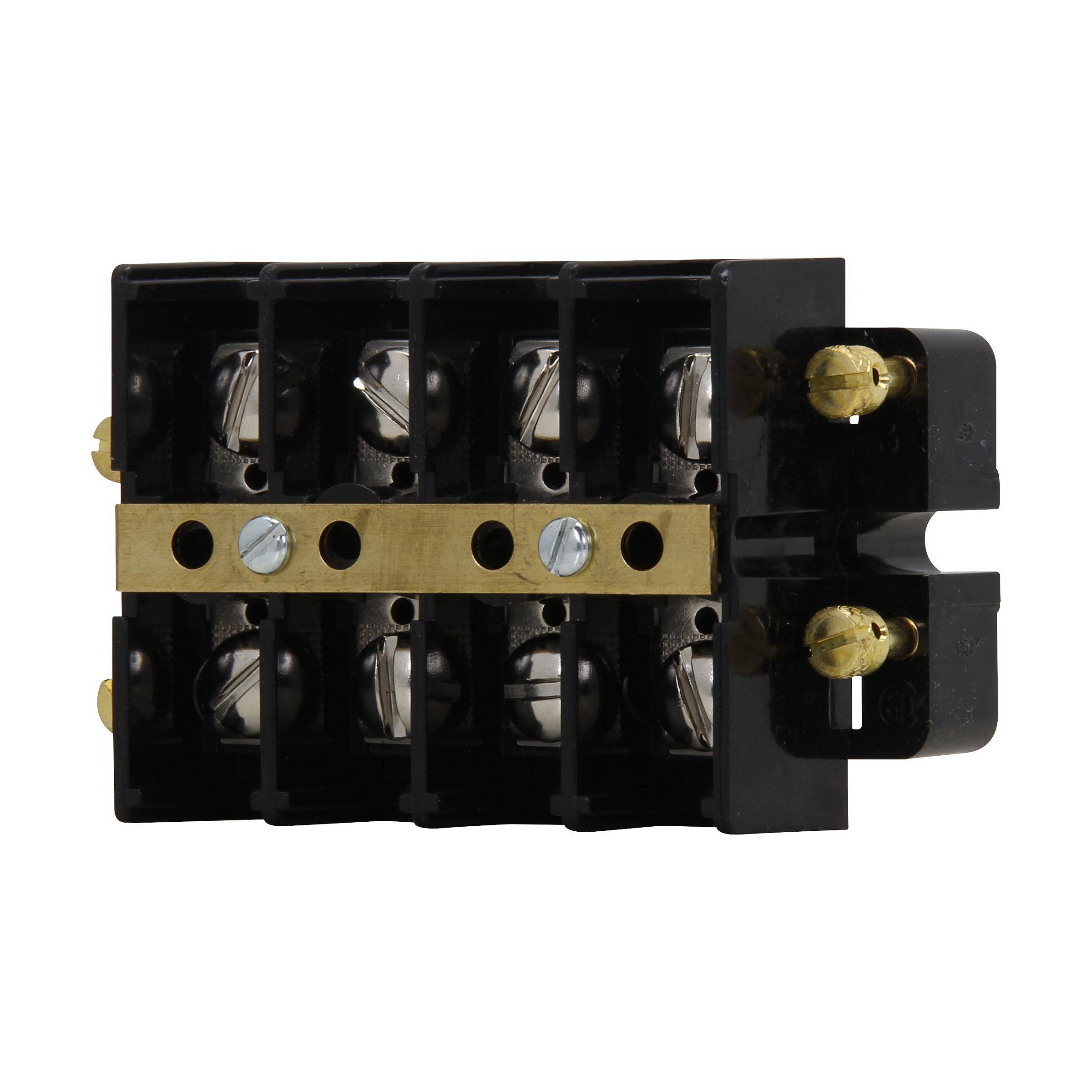 Bussmann KUXSC4 Double Row Strip and Barrier Block, 600 V, 60 A, Black