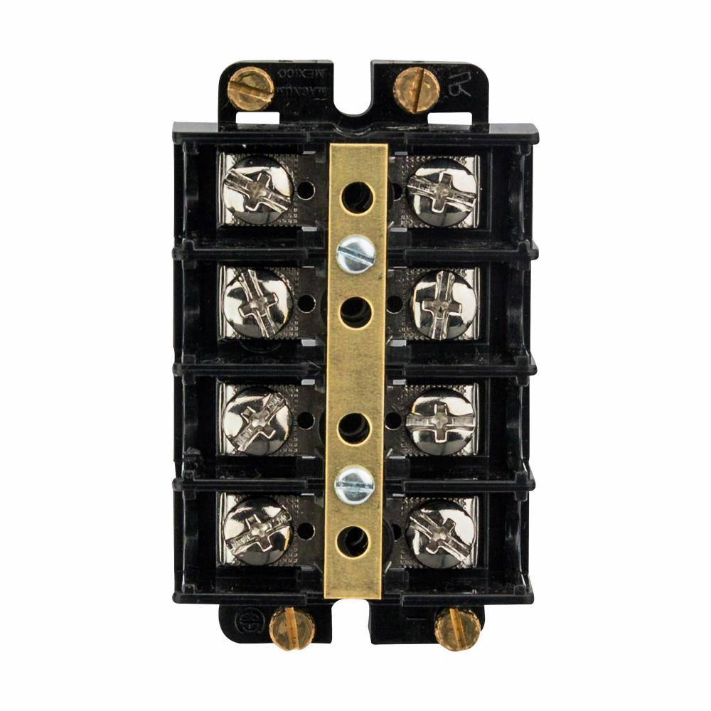 Bussmann KUXSC4-BP Short Block Shorting Strap and Screw Terminal Block Strips and Barrier Block, 600 V, 60 A, Black