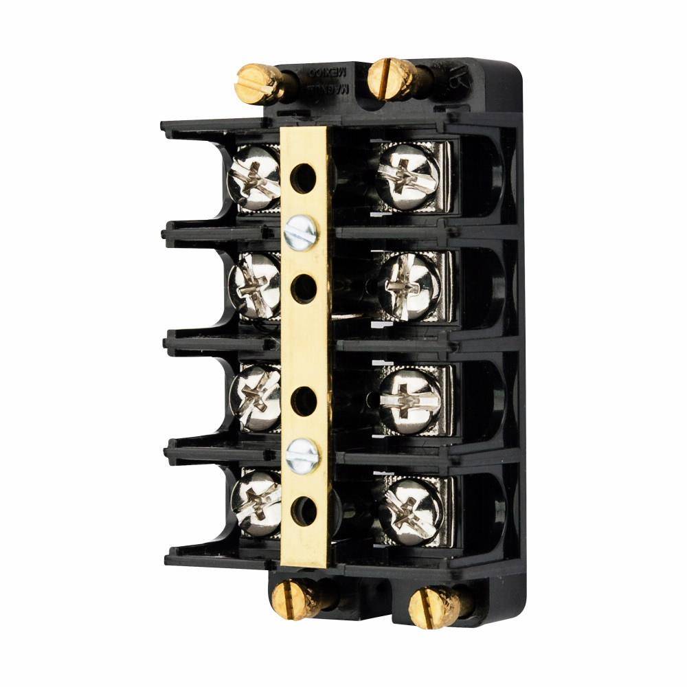 Bussmann KUXSC4-BP Short Block Shorting Strap and Screw Terminal Block Strips and Barrier Block, 600 V, 60 A, Black