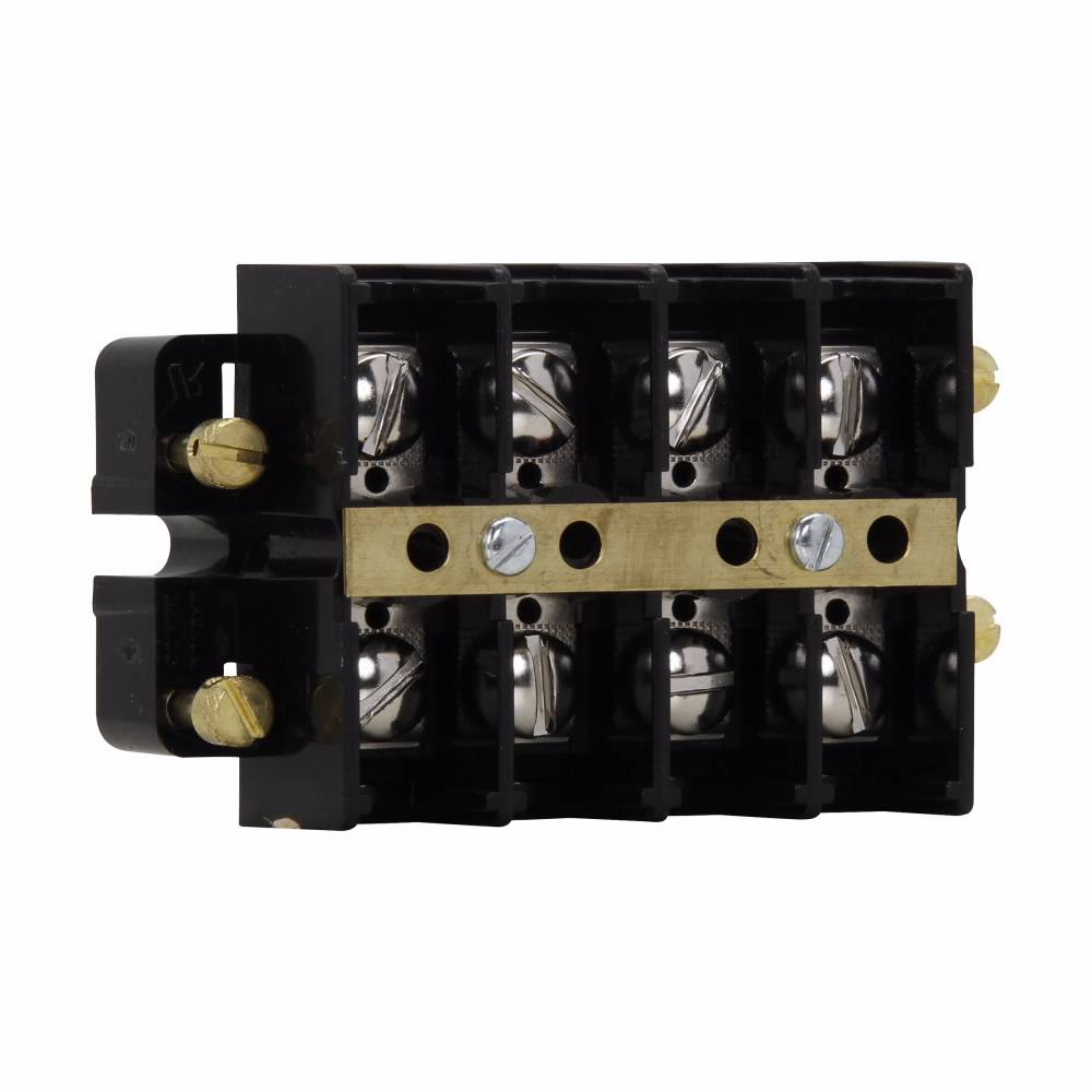 Bussmann KUXSC4 Double Row Strip and Barrier Block, 600 V, 60 A, Black