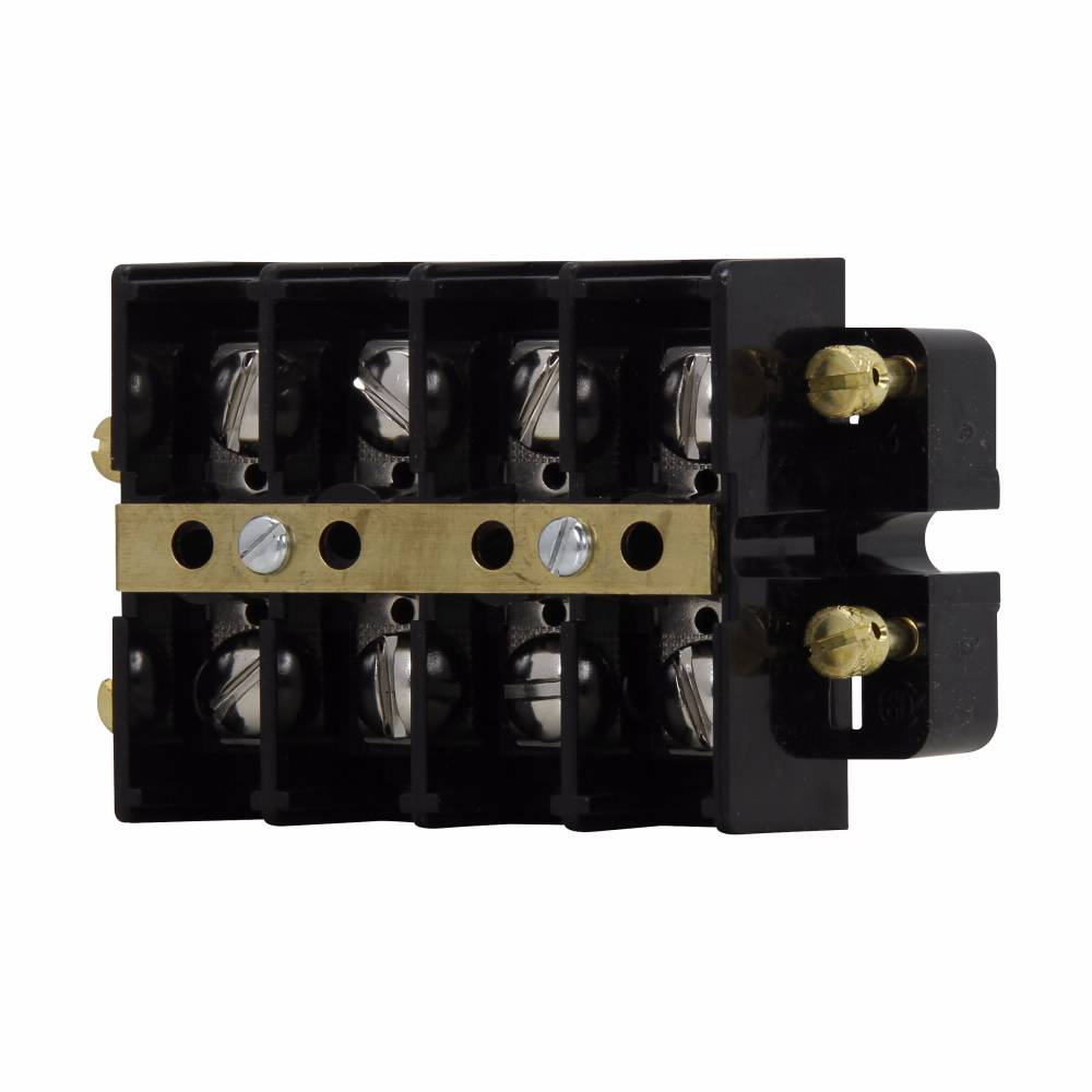 Bussmann KUXSC4 Double Row Strip and Barrier Block, 600 V, 60 A, Black