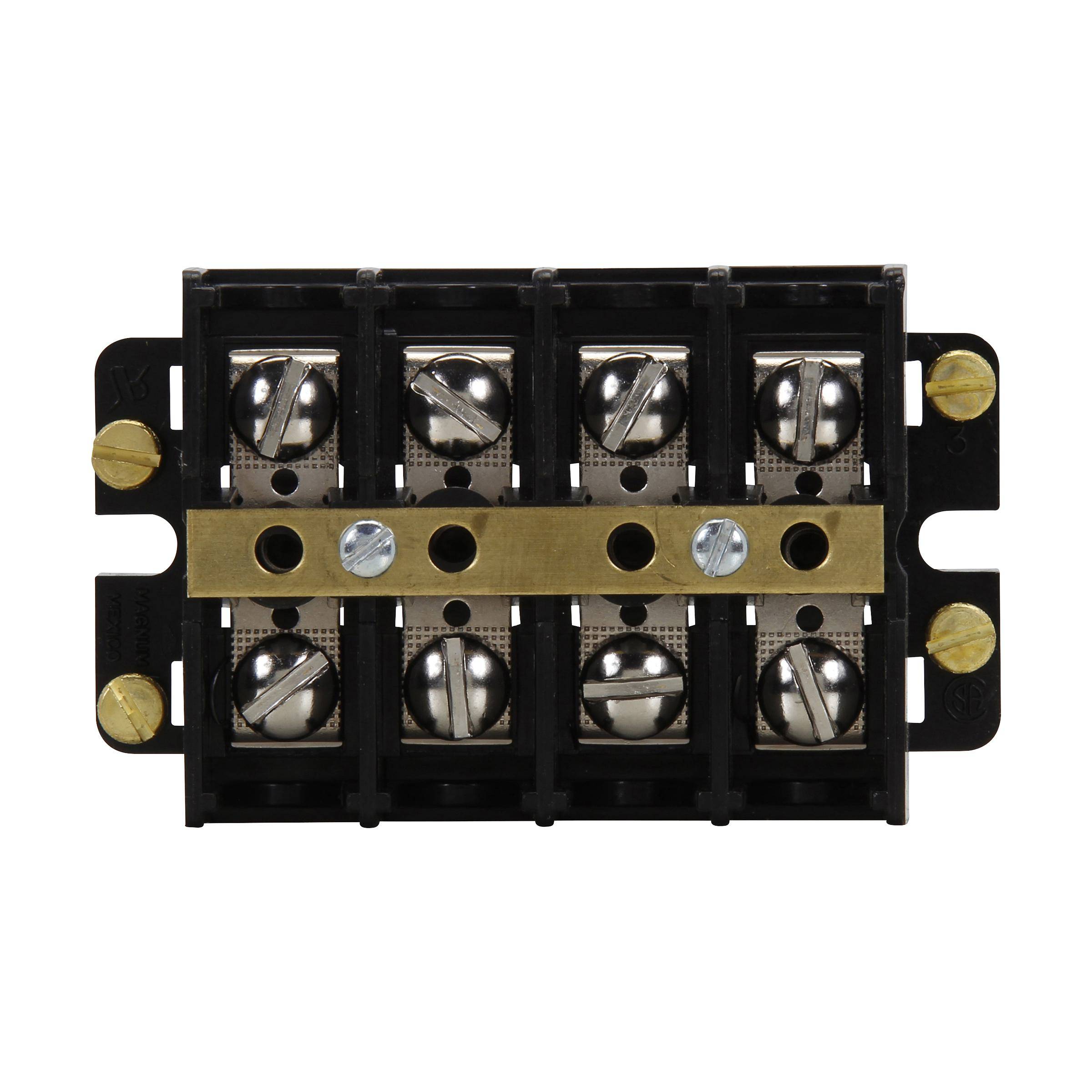 Bussmann KUXSC6-WC Double Row Terminal Block Strips and Barrier Block, 600 V, 60 A, Black