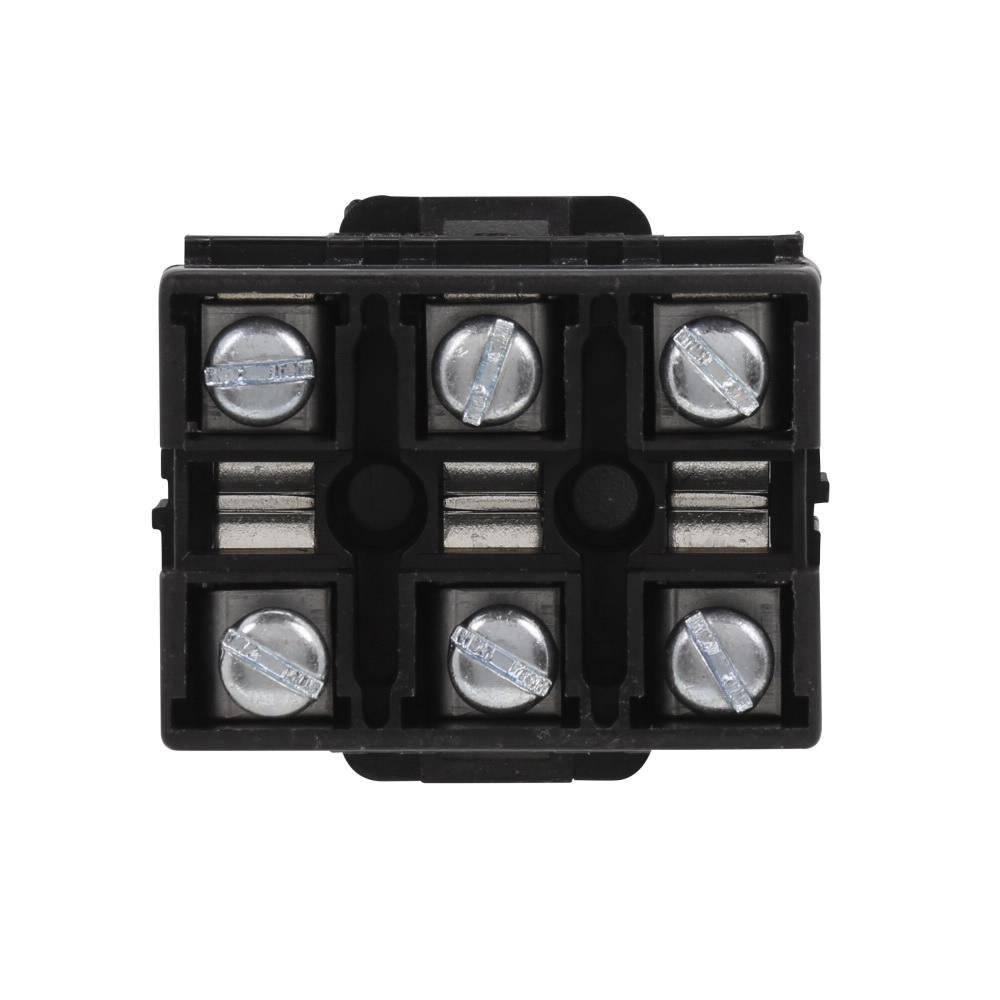 Bussmann NDN111-BK Feed-Through Terminal Block Assembly, 600 V, 90 A, 18 to 2 AWG Copper Wire, 3 Poles, DIN Rail/C-Rail/Surface Mount