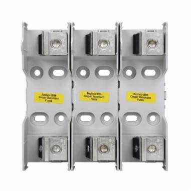 Bussmann RM25200-3CR Modular Fuse Block, 250 V, 110 to 200 A, Class: R, 1 AWG to 250 kcmil, 2 to 6 AWG, (2) 2 to 6 AWG Cu Solid/Stranded, 1 to 3/0 AWG, 6 to 2 AWG Cu Fine Stranded Wire, 3 Poles