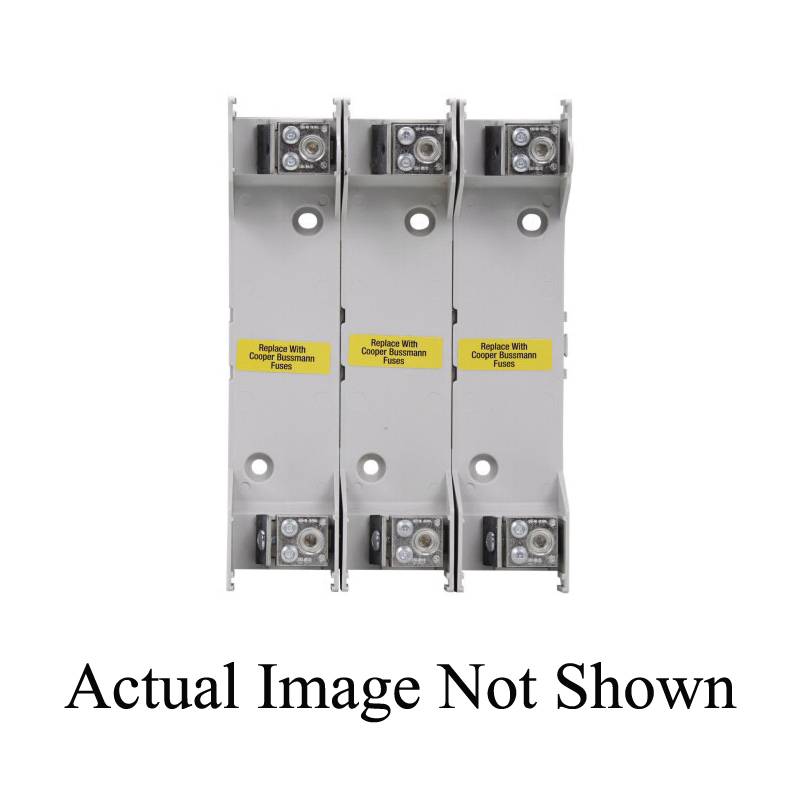 Edison RM60100-2CR RM600 Modular Knife Blade Fuse Block, 600 VAC, 100 A, R Class, 14 to 1/0 AWG Wire, 2 Poles