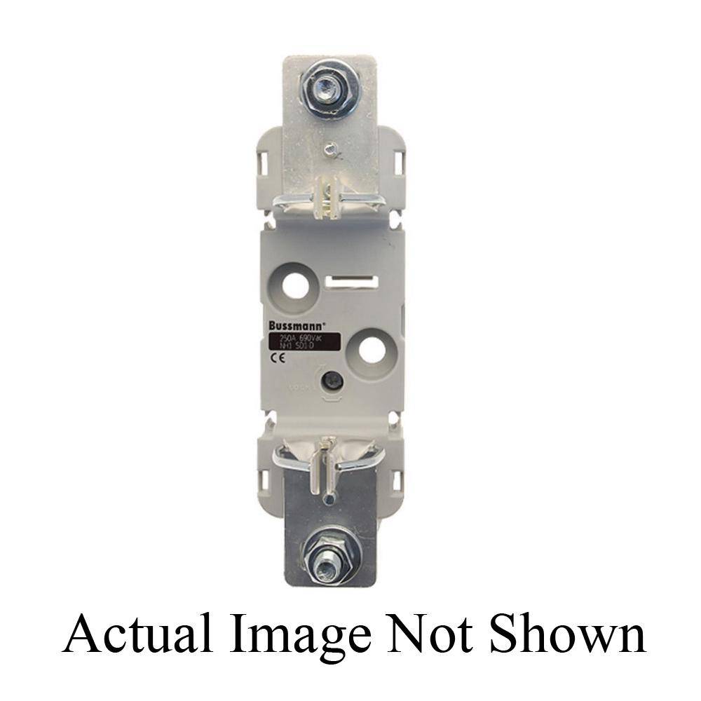 Bussmann SD1-D Screw, For Use With NH Base, NH1 Fuse Link, 400/500/690 VAC NH Series Class gG/aM Low Voltage Fuse, 690 V, 250 A, DIN Rail, Threaded Mount, 1/4 in Screw, Thermoplastic, Silver