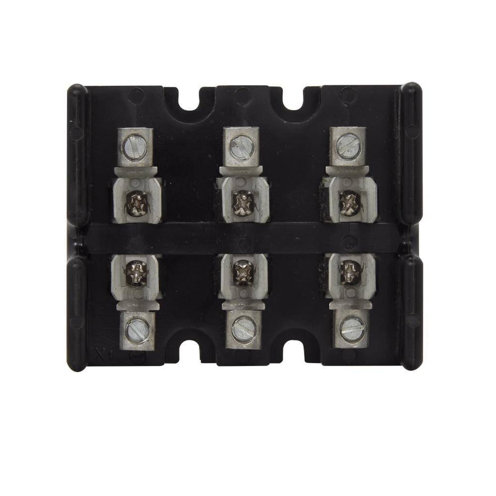 Edison T30030-3CR Open Style Fuse Block, 300 VAC/VDC, 1/2 to 30 A, T Class, 2 AWG Wire, 3 Poles