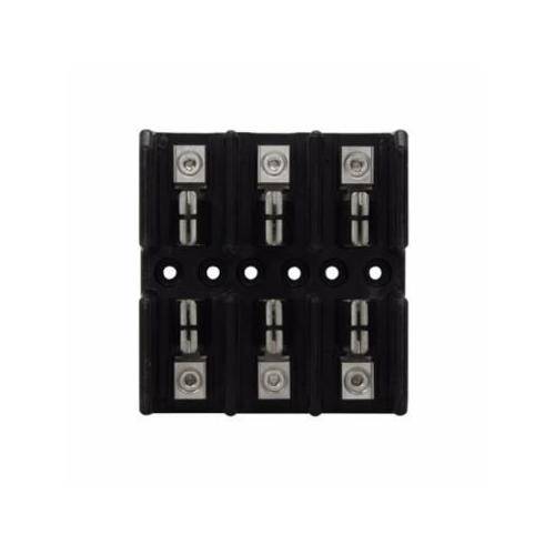 Edison T30100-3CR Open Power Fuse Block With Reinforced Spring, 300 VAC/VDC, 61 to 100 A, Class: T, 1/0 AWG Aluminum/Copper Wire, 3 Poles