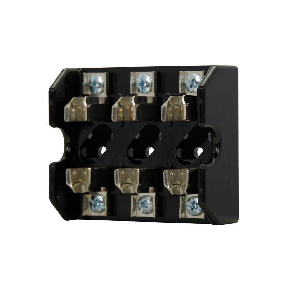 Edison T60030-3SR Open Style Fuse Block, 600 VAC/VDC, 1/2 to 30 A, T Class, 18 to 10 AWG Wire, 3 Poles