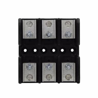 Edison T60100-3C T600 Open Style Fuse Block, 600 VAC/VDC, 61 to 100 A, T Class, 14 to 2/0 AWG Wire, 3 Poles