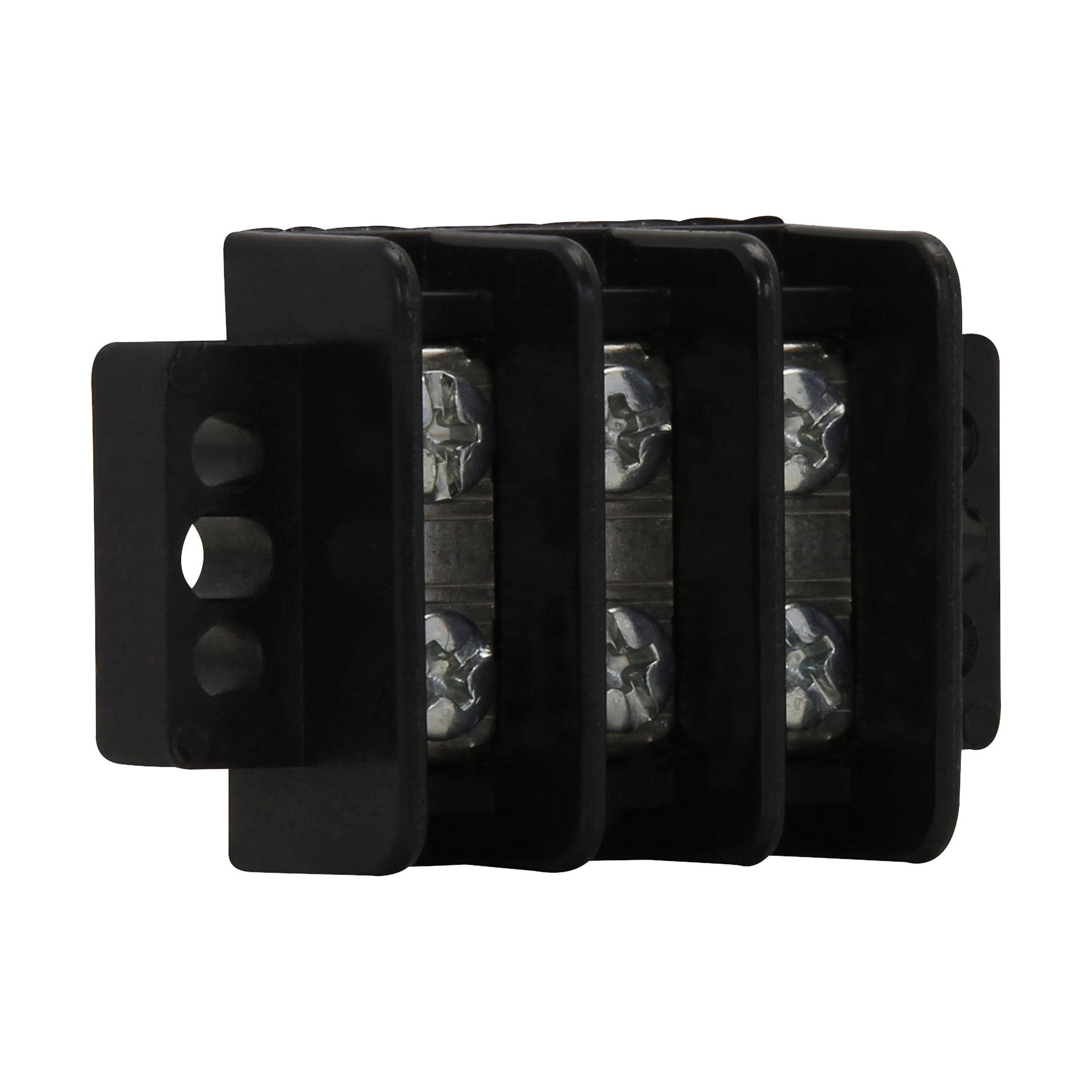 Bussmann TB200HB-12SP Double Row Strip and Barrier Block, 600 V, 30 A, Black