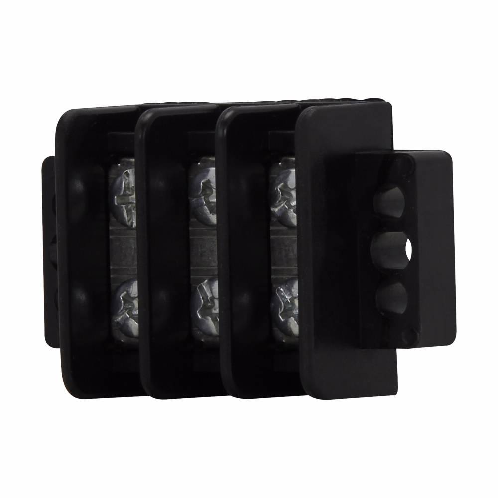 Bussmann TB200HB-12SP Double Row Strip and Barrier Block, 600 V, 30 A, Black