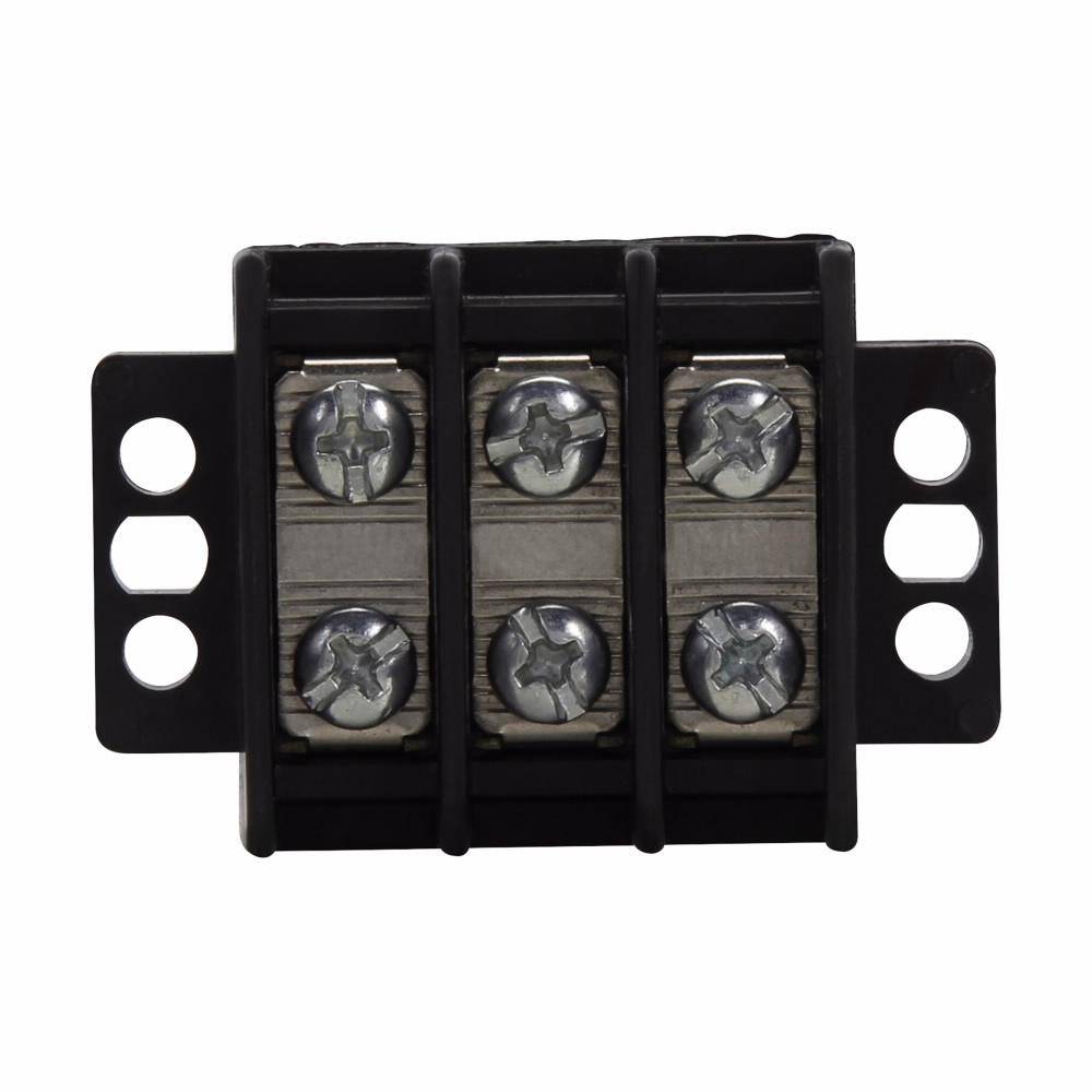Bussmann TB200HB-03 Double Row Terminal Block Strips and Barrier Block, 600 V, 30 A, Black