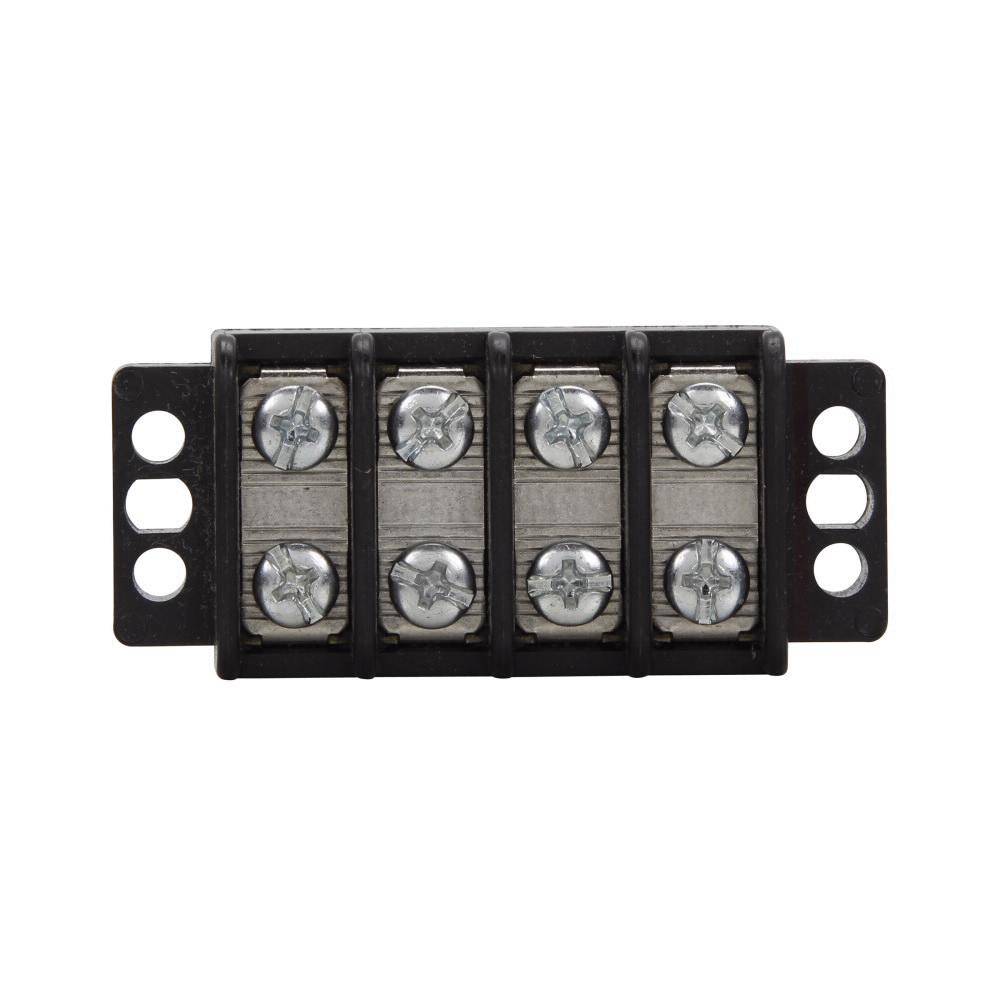 Bussmann TB200-07 7-Pole Double Row Standard Terminal Block, 300 V, 30 A, 22 to 12 AWG Wire, Black