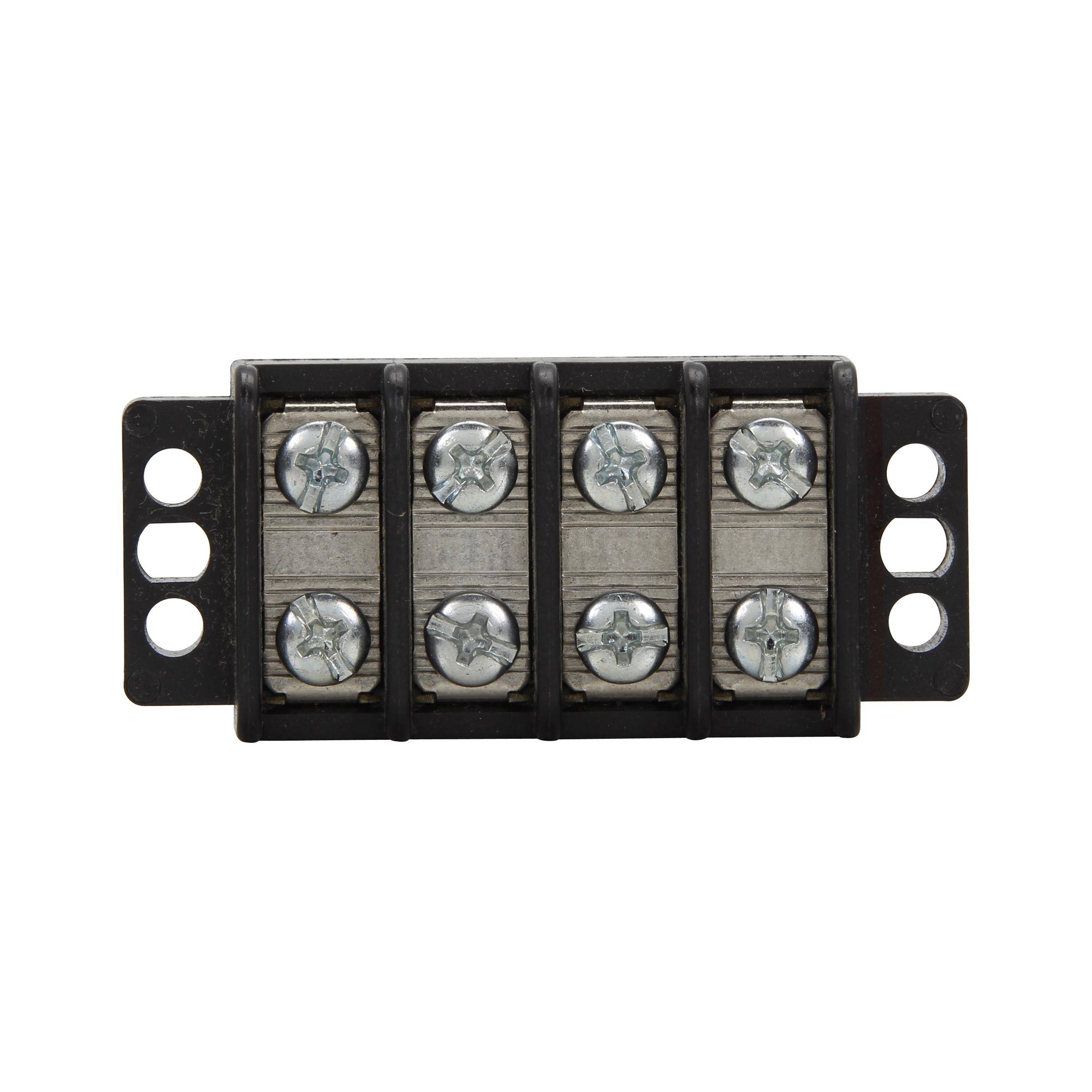 Bussmann TB200-02 2-Pole Double Row Terminal Block, 300 V, 30 A, 22 to 12 AWG Wire, Black