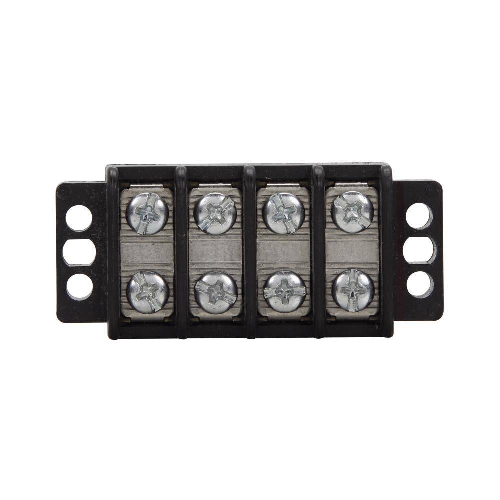 Bussmann TB200-03 3-Pole Double Row Standard Terminal Block, 300 V, 30 A, 22 to 12 AWG Wire, Black
