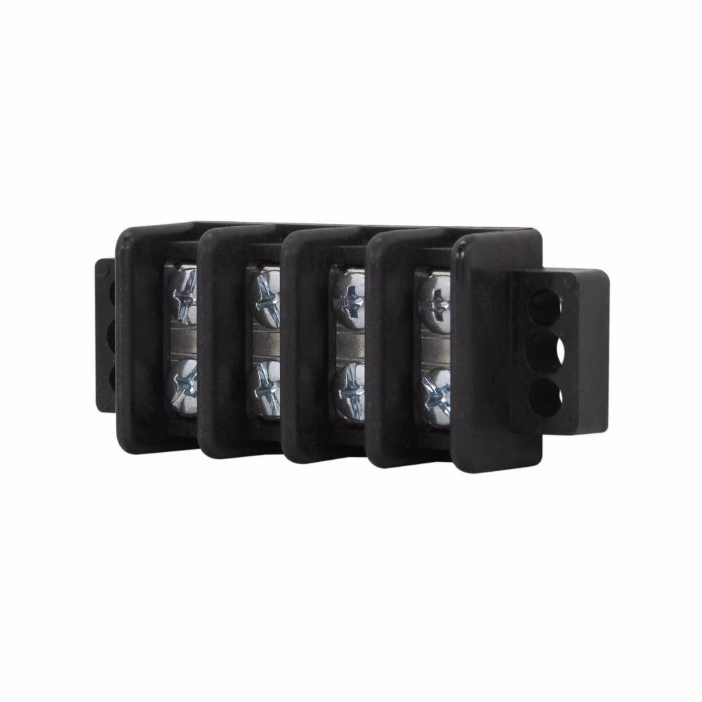 Bussmann TB300-02SP Double Row Terminal Block Strips and Barrier Block, 600 V, 30 A, Black