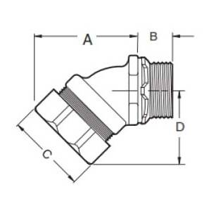 1/2" Calpipe Industries Inc. S60500FC45 Flexible Conduit Connector
