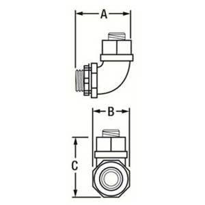 1-1/2" Calpipe Industries Inc. S61500FC90 Flexible Conduit Connector