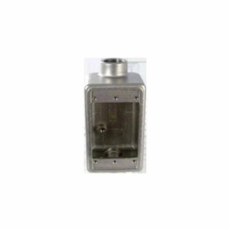 3/4" Hub, 1-Gang, Calpipe Industries Inc. S60700FDCS Conduit Device Box, Deep