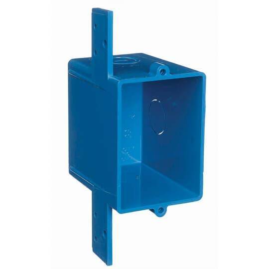 Carlon® A58381D Non-Metallic Outlet Box, PVC, 16 cu-in Capacity, 1 Gang, 3 Knockouts, 2.92 in H x 2.06 in W x 2.98 in D