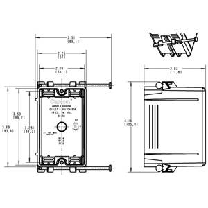 18 Cu Inch, 4-Knockout, Thomas & Betts Corporation B118A Blue™ Switch Box, 1-Gang