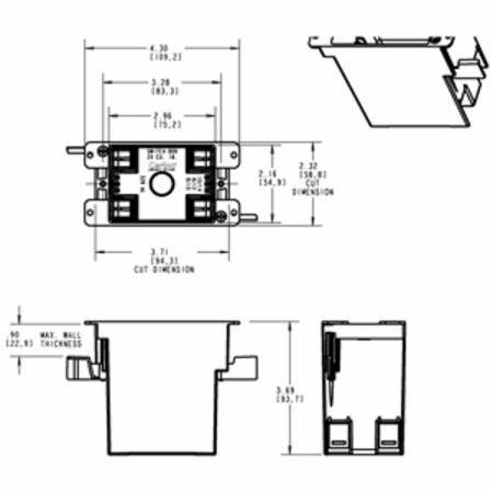 20 Cu Inch, Thomas & Betts Corporation B120R Blue™ Outlet Box, 1-Gang