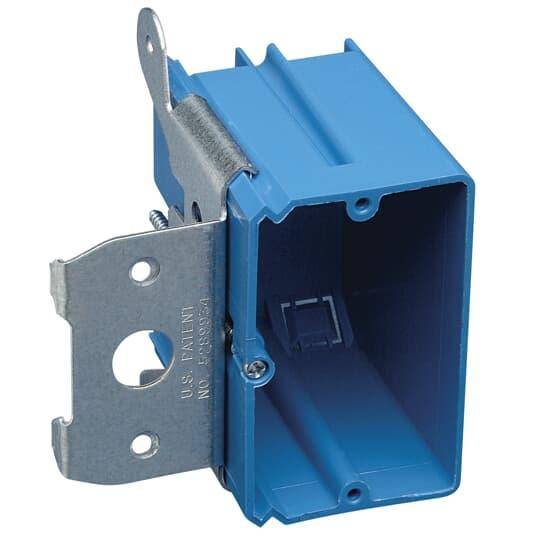 Carlon® B121ADJ-40R Adjustable New Work Outlet Box, PVC, 21 cu-in Capacity, 1 Gangs, 3.65 in L x 2.25 in W x 3.32 in D
