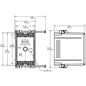 22 Cu Inch, 4-Knockout, Thomas & Betts Corporation B122A-UPC Blue™ Switch Box, 1-Gang